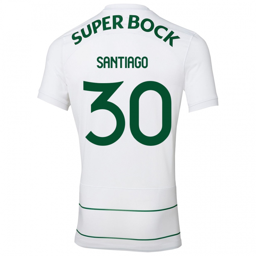 Niño Camiseta Carolina Santiago #30 Blanco 2ª Equipación 2023/24 La Camisa