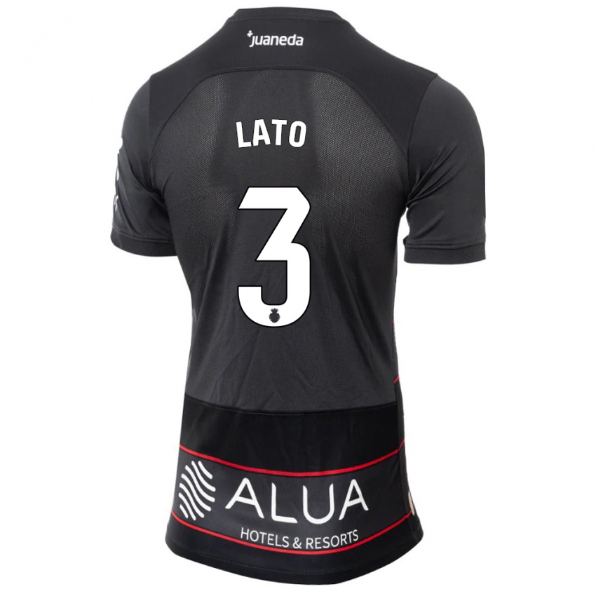 Niño Camiseta Toni Lato #3 Negro 2ª Equipación 2023/24 La Camisa
