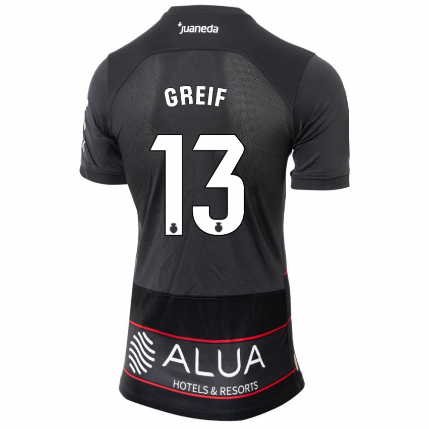 Niño Camiseta Dominik Greif #13 Negro 2ª Equipación 2023/24 La Camisa