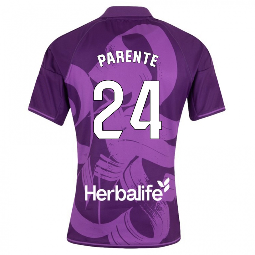 Niño Camiseta Iago Parente #24 Violeta 2ª Equipación 2023/24 La Camisa