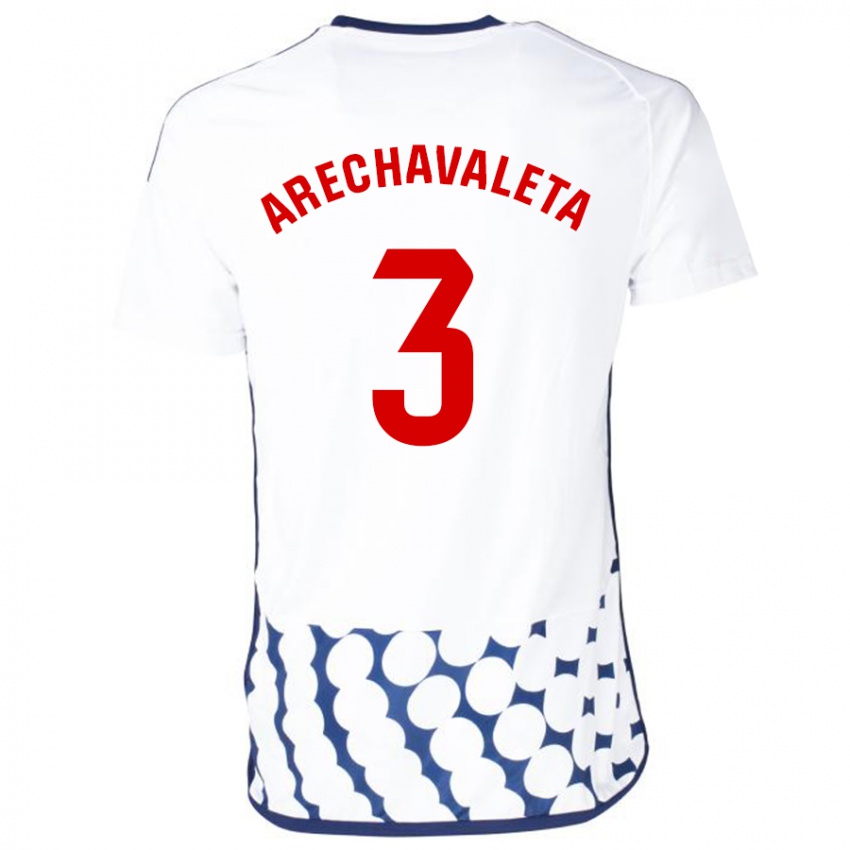 Niño Camiseta Jorge Arechavaleta #3 Blanco 2ª Equipación 2023/24 La Camisa