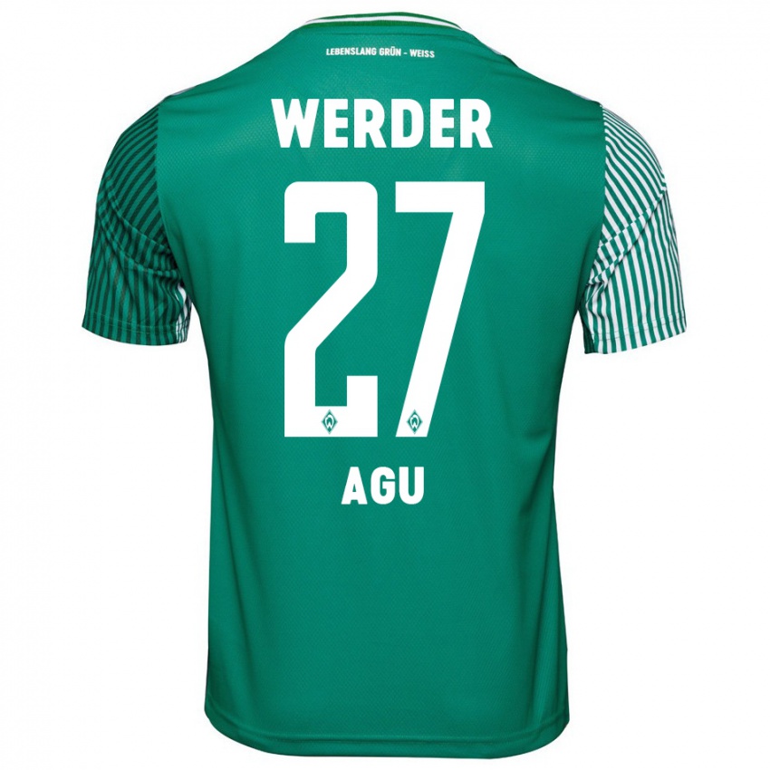 Hombre Camiseta Felix Agu #27 Verde 1ª Equipación 2023/24 La Camisa