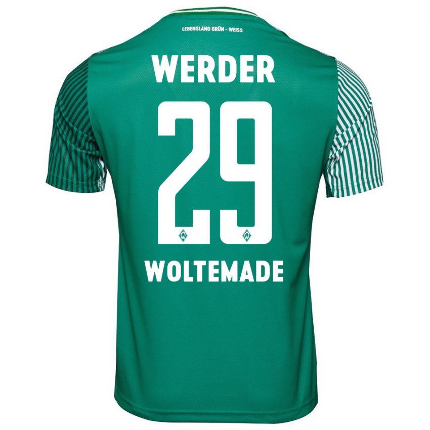 Hombre Camiseta Nick Woltemade #29 Verde 1ª Equipación 2023/24 La Camisa