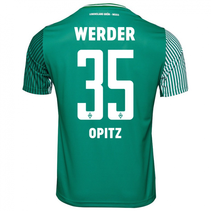 Hombre Camiseta Leon Opitz #35 Verde 1ª Equipación 2023/24 La Camisa