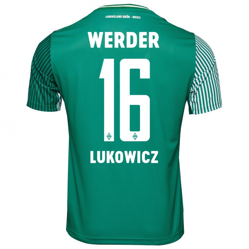 Hombre Camiseta Maik Lukowicz #16 Verde 1ª Equipación 2023/24 La Camisa