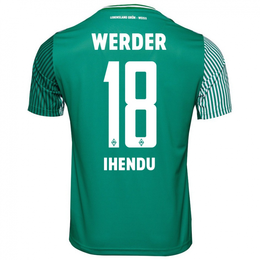 Hombre Camiseta Daniel Ihendu #18 Verde 1ª Equipación 2023/24 La Camisa