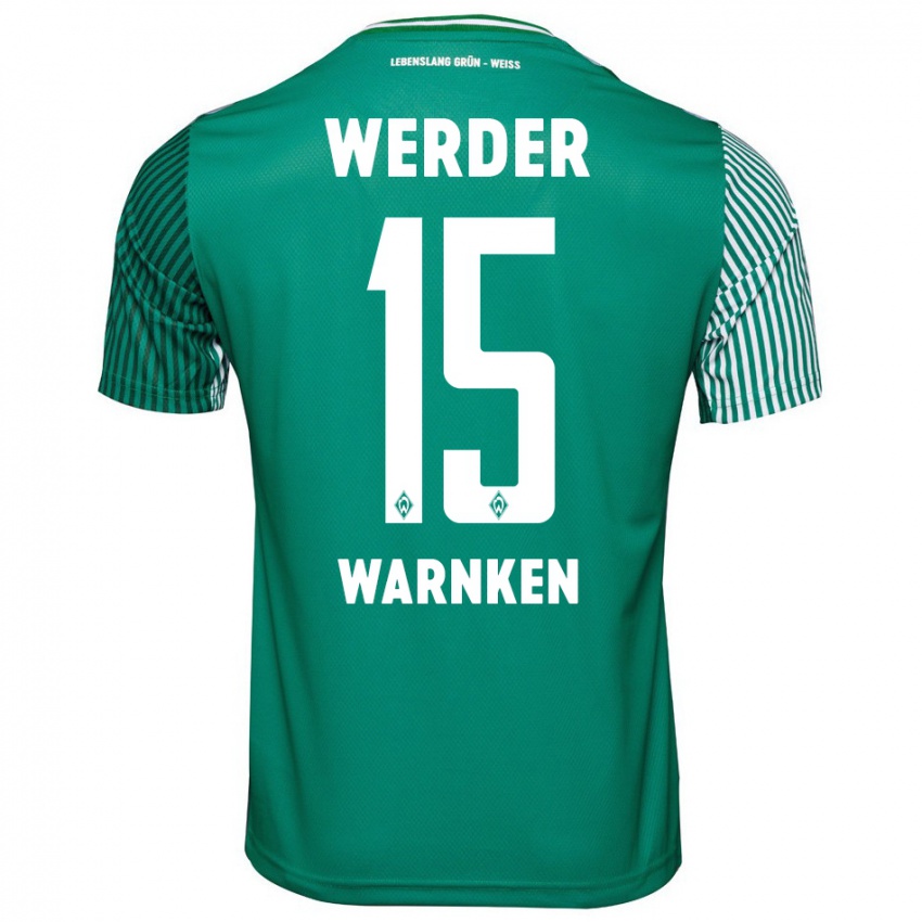 Hombre Camiseta Jannes Warnken #15 Verde 1ª Equipación 2023/24 La Camisa