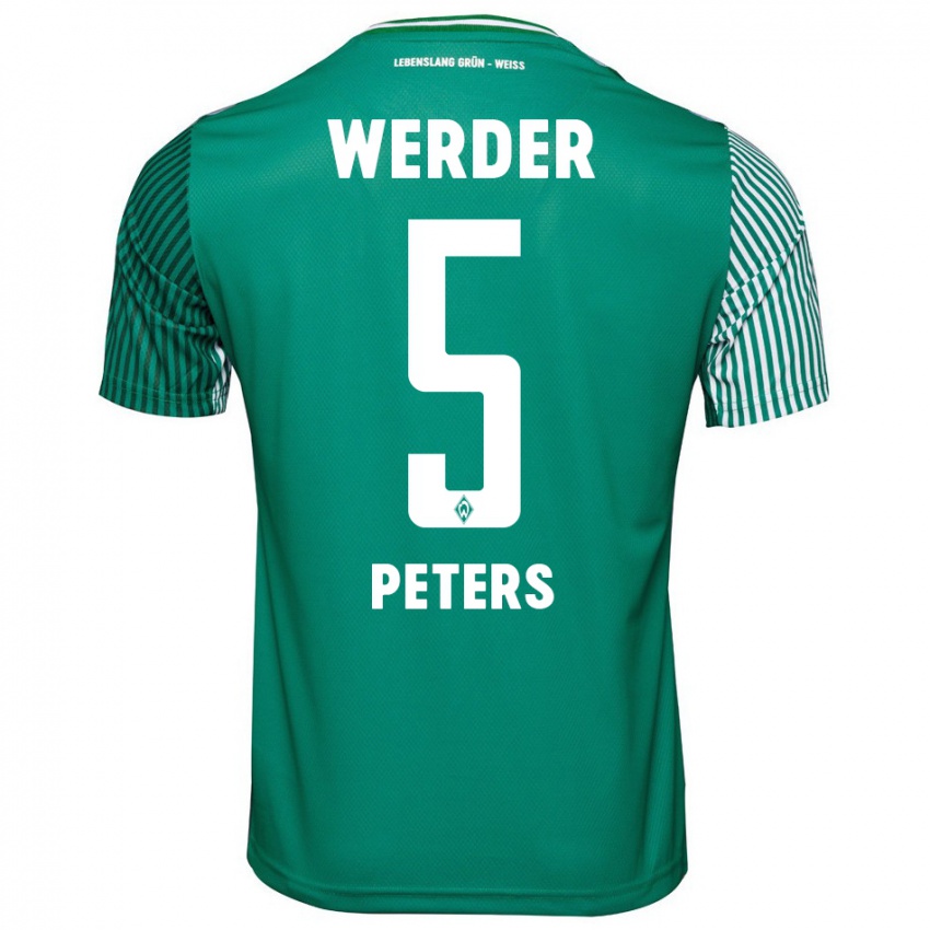 Hombre Camiseta Joshua Peters #5 Verde 1ª Equipación 2023/24 La Camisa