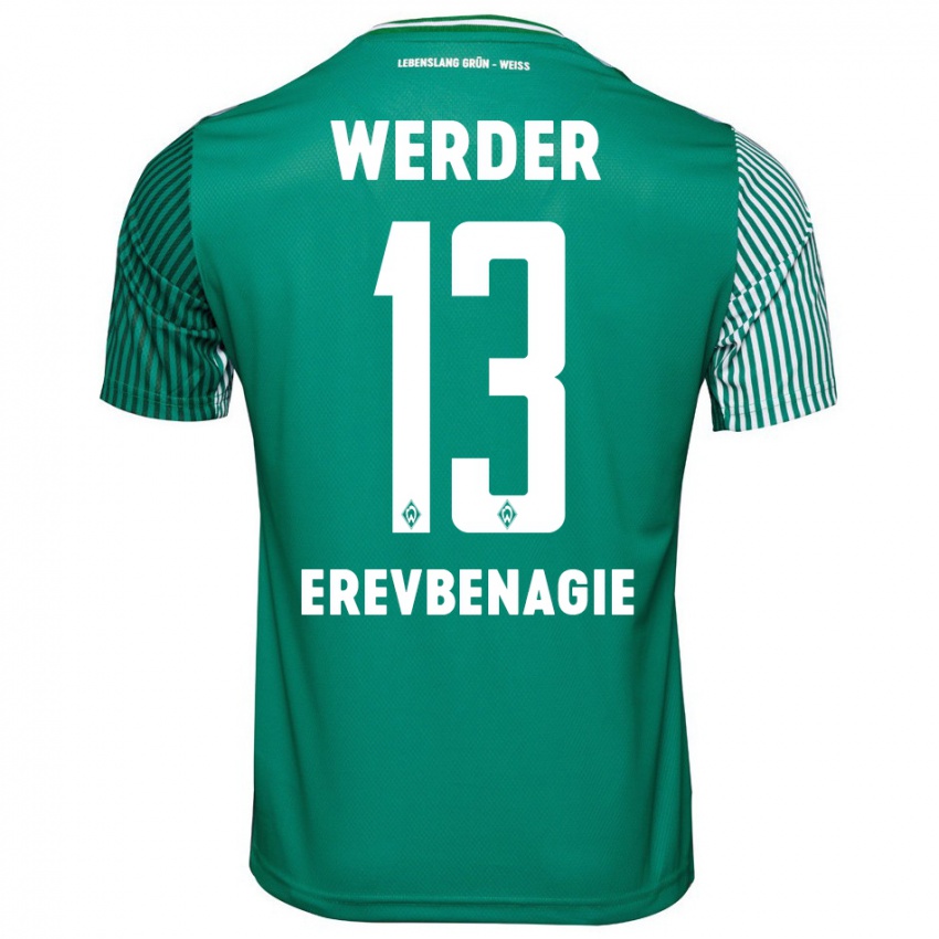 Hombre Camiseta Paul Erevbenagie #13 Verde 1ª Equipación 2023/24 La Camisa