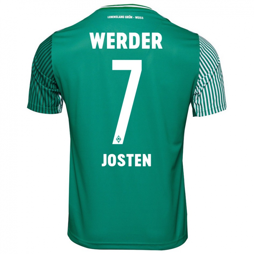 Hombre Camiseta Lisa Josten #7 Verde 1ª Equipación 2023/24 La Camisa