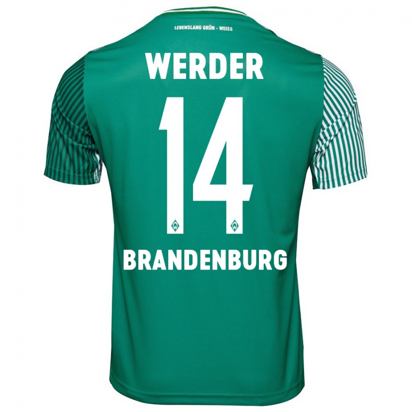 Hombre Camiseta Michaela Brandenburg #14 Verde 1ª Equipación 2023/24 La Camisa