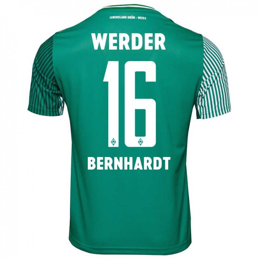 Hombre Camiseta Emilie Bernhardt #16 Verde 1ª Equipación 2023/24 La Camisa