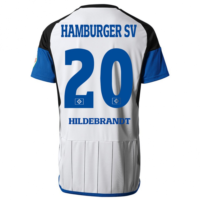 Hombre Camiseta Tjark Hildebrandt #20 Blanco 1ª Equipación 2023/24 La Camisa