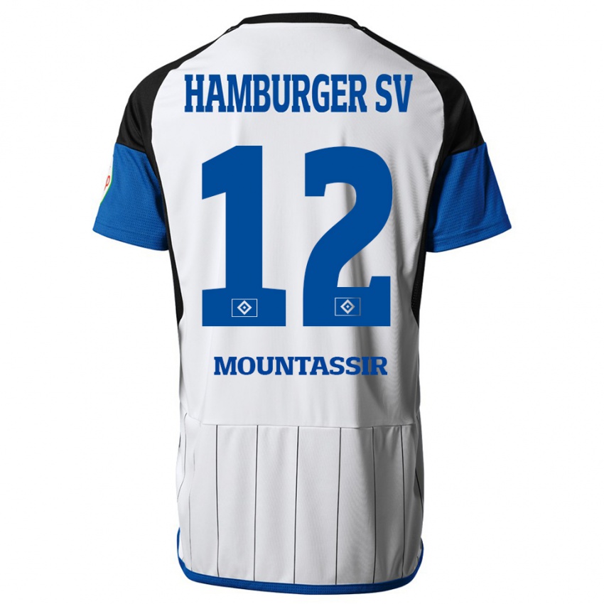 Hombre Camiseta Youssef Mountassir #12 Blanco 1ª Equipación 2023/24 La Camisa