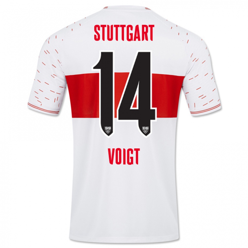 Hombre Camiseta Max Voigt #14 Blanco 1ª Equipación 2023/24 La Camisa