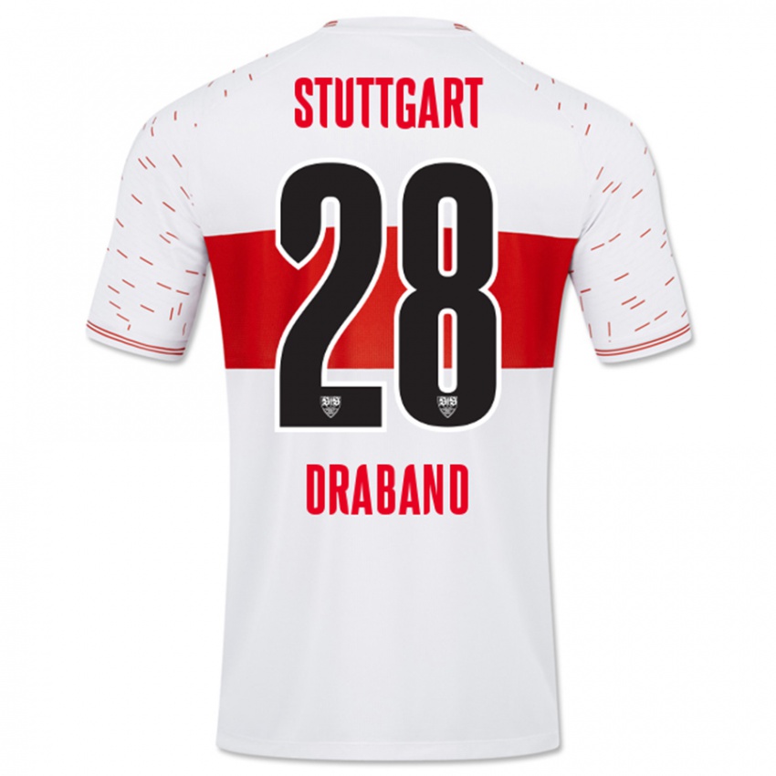 Hombre Camiseta Dominik Draband #28 Blanco 1ª Equipación 2023/24 La Camisa