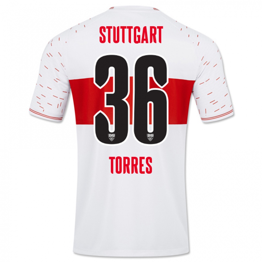 Hombre Camiseta Yohann Torres #36 Blanco 1ª Equipación 2023/24 La Camisa