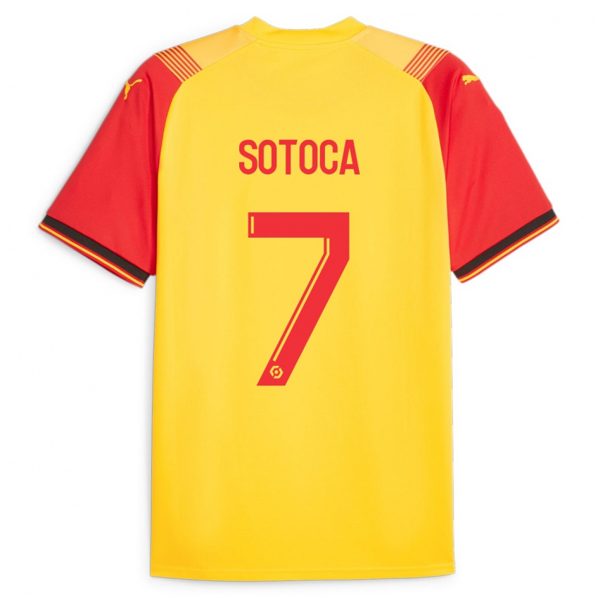 Hombre Camiseta Florian Sotoca #7 Amarillo 1ª Equipación 2023/24 La Camisa