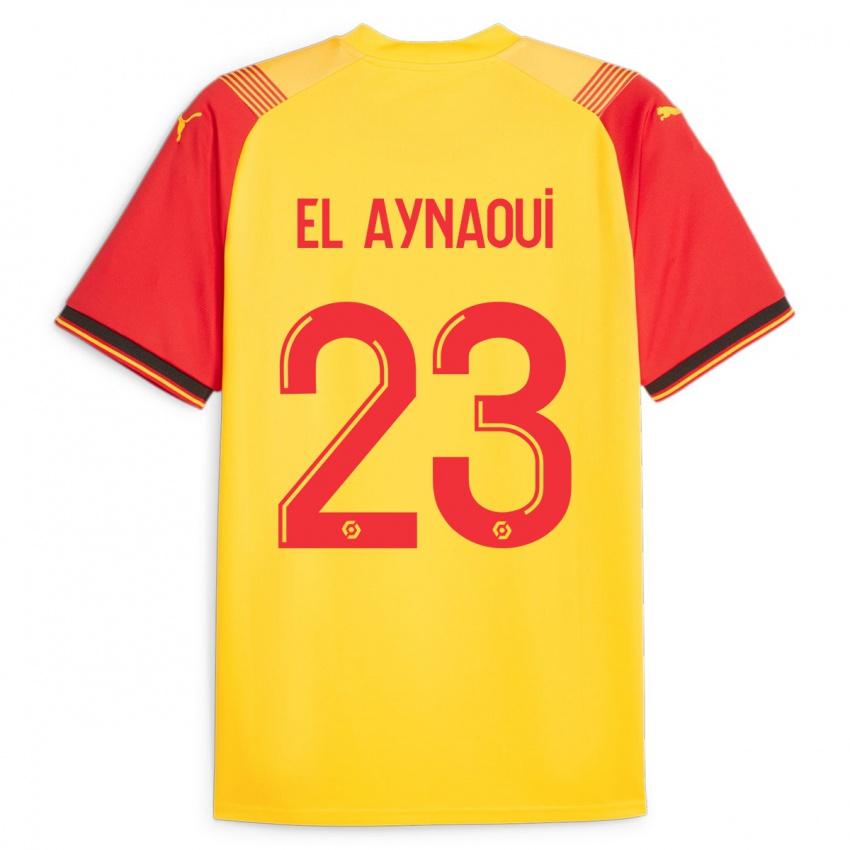 Hombre Camiseta Neil El Aynaoui #23 Amarillo 1ª Equipación 2023/24 La Camisa