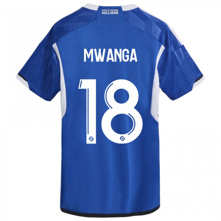 Hombre Camiseta Junior Mwanga #18 Azul 1ª Equipación 2023/24 La Camisa