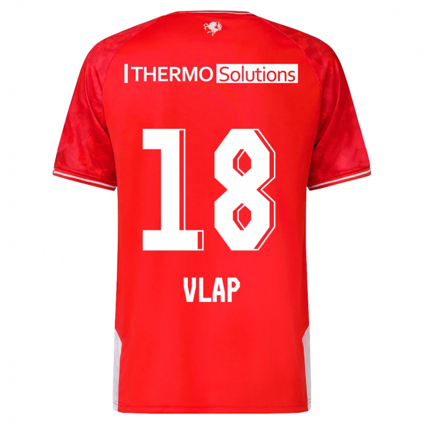 Hombre Camiseta Michel Vlap #18 Rojo 1ª Equipación 2023/24 La Camisa