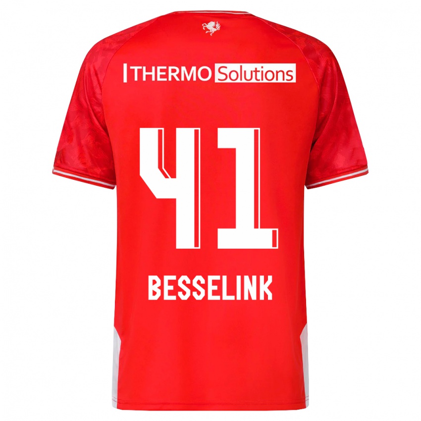 Hombre Camiseta Gijs Besselink #41 Rojo 1ª Equipación 2023/24 La Camisa