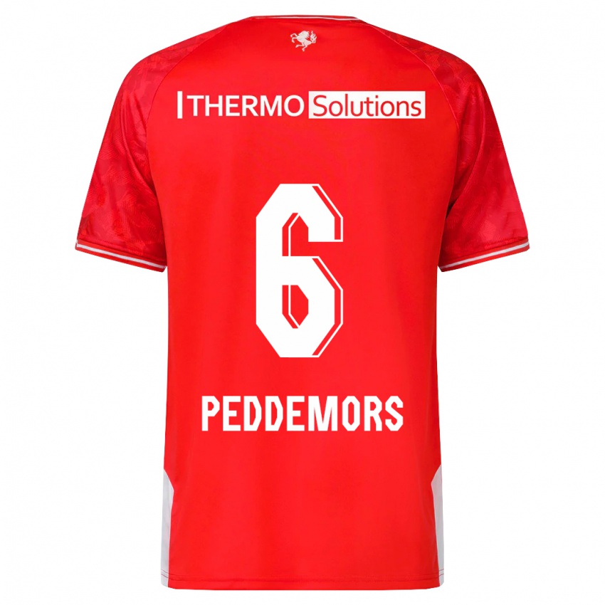 Hombre Camiseta Ella Peddemors #6 Rojo 1ª Equipación 2023/24 La Camisa