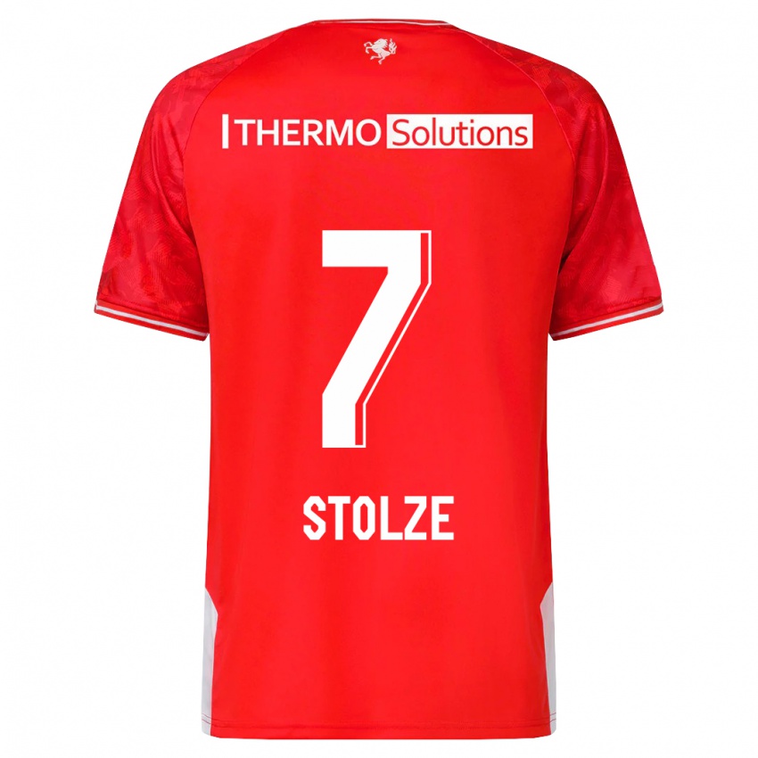 Hombre Camiseta Anna-Lena Stolze #7 Rojo 1ª Equipación 2023/24 La Camisa