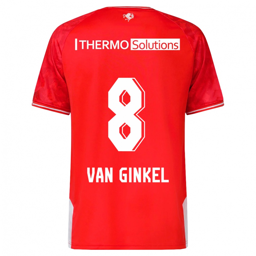 Hombre Camiseta Danique Van Ginkel #8 Rojo 1ª Equipación 2023/24 La Camisa