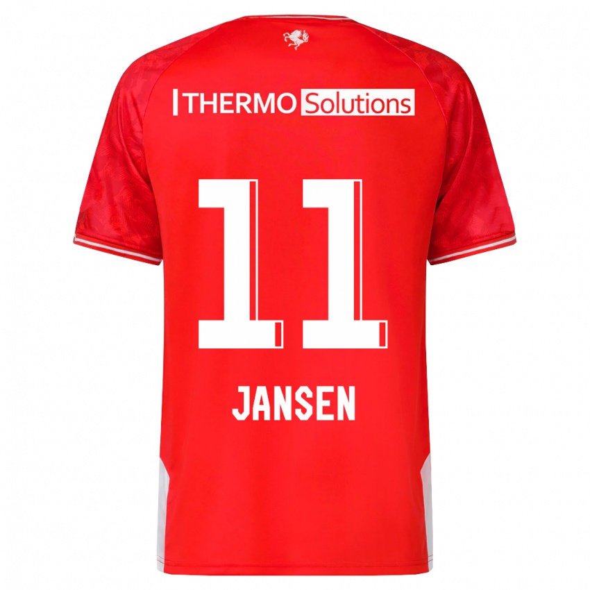 Hombre Camiseta Renate Jansen #11 Rojo 1ª Equipación 2023/24 La Camisa