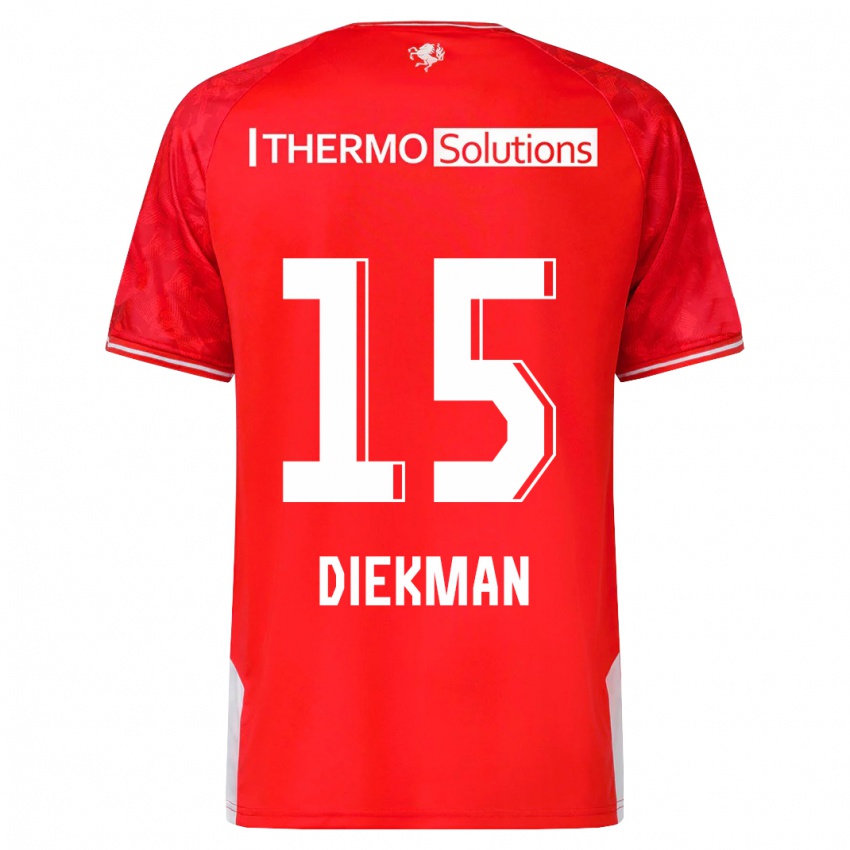 Hombre Camiseta Jill Diekman #15 Rojo 1ª Equipación 2023/24 La Camisa