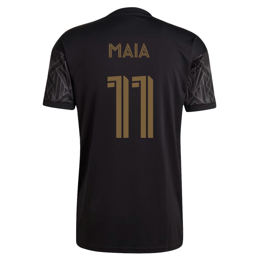 Hombre Camiseta Matheus Maia #11 Negro 1ª Equipación 2023/24 La Camisa