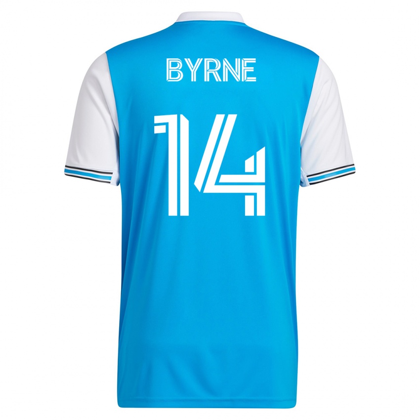 Hombre Camiseta Nathan Byrne #14 Azul 1ª Equipación 2023/24 La Camisa