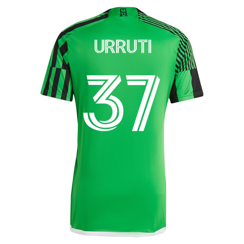 Hombre Camiseta Maximiliano Urruti #37 Verde Negro 1ª Equipación 2023/24 La Camisa