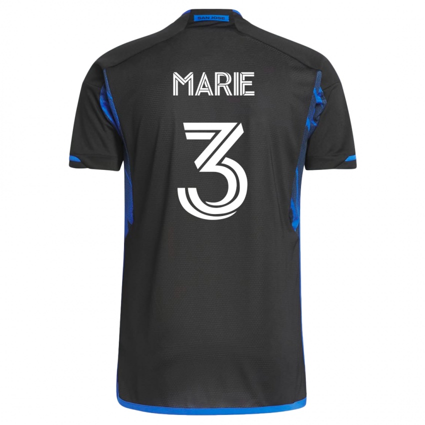 Hombre Camiseta Paul Marie #3 Azul Negro 1ª Equipación 2023/24 La Camisa