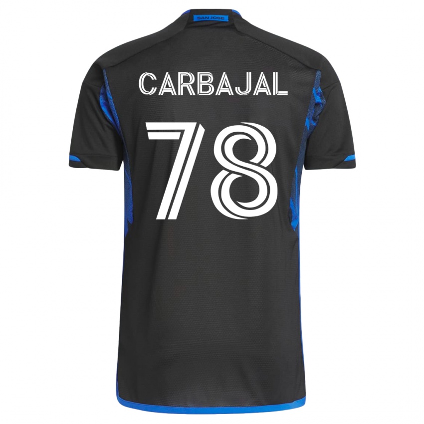 Hombre Camiseta Sebastian Carbajal #78 Azul Negro 1ª Equipación 2023/24 La Camisa