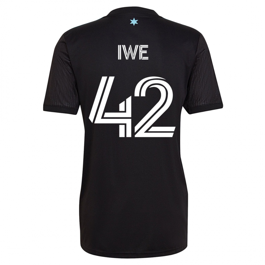 Hombre Camiseta Emmanuel Iwe #42 Negro 1ª Equipación 2023/24 La Camisa