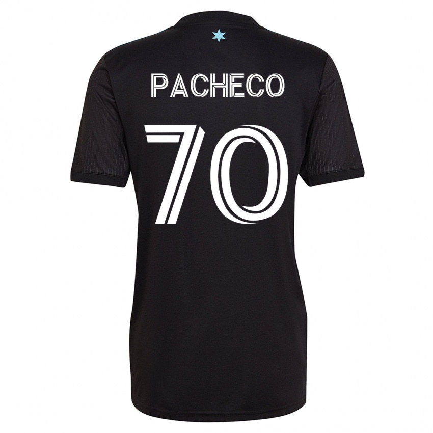 Hombre Camiseta Diogo Pacheco #70 Negro 1ª Equipación 2023/24 La Camisa