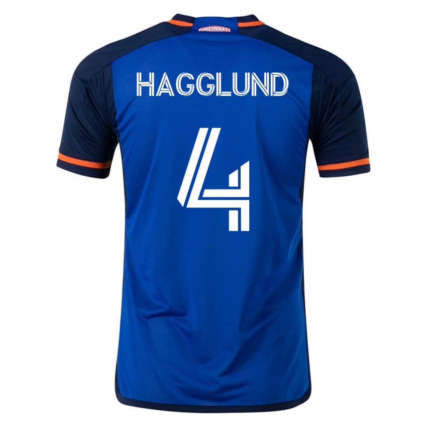 Hombre Camiseta Nick Hagglund #4 Azul 1ª Equipación 2023/24 La Camisa