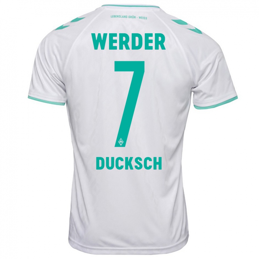 Hombre Camiseta Marvin Ducksch #7 Blanco 2ª Equipación 2023/24 La Camisa