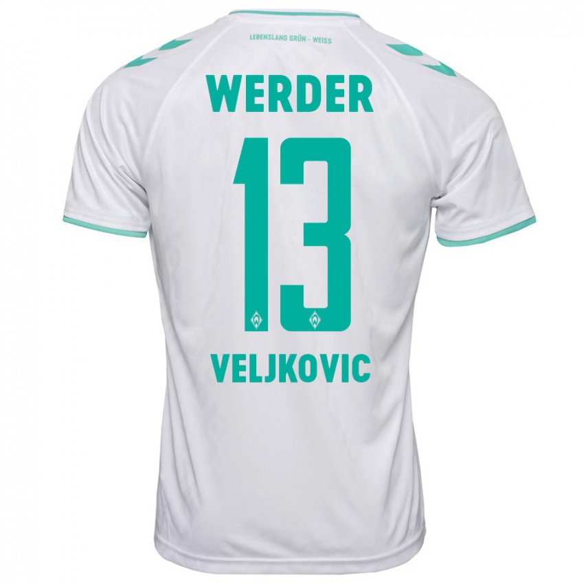 Hombre Camiseta Milos Veljkovic #13 Blanco 2ª Equipación 2023/24 La Camisa