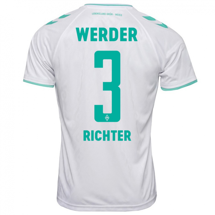 Hombre Camiseta Mathis Richter #3 Blanco 2ª Equipación 2023/24 La Camisa