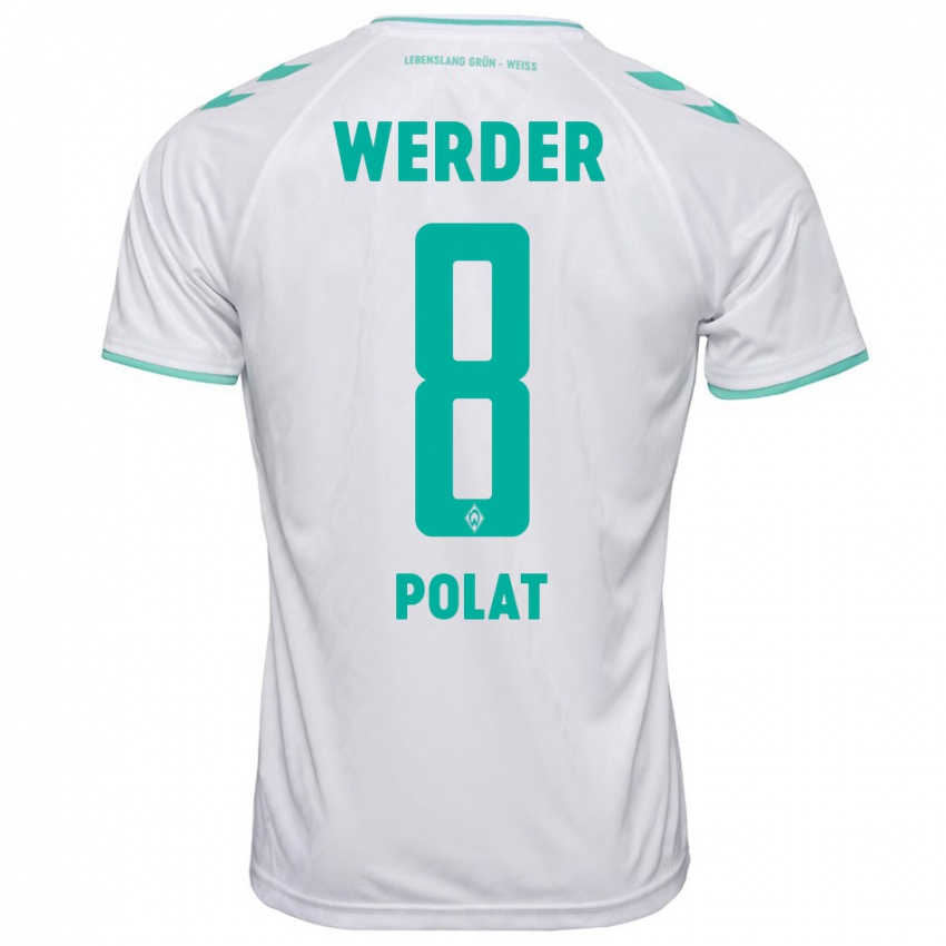 Hombre Camiseta Mikail Polat #8 Blanco 2ª Equipación 2023/24 La Camisa