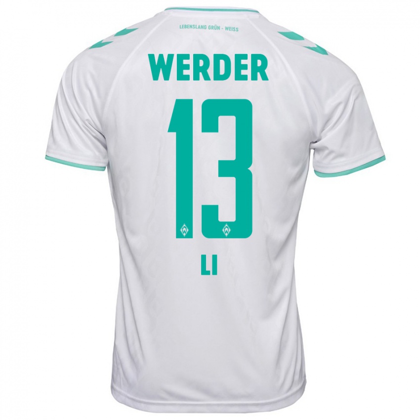 Hombre Camiseta Xiancheng Li #13 Blanco 2ª Equipación 2023/24 La Camisa