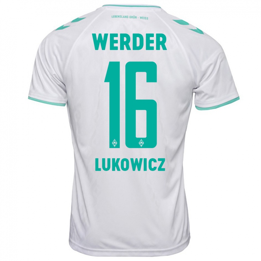 Hombre Camiseta Maik Lukowicz #16 Blanco 2ª Equipación 2023/24 La Camisa