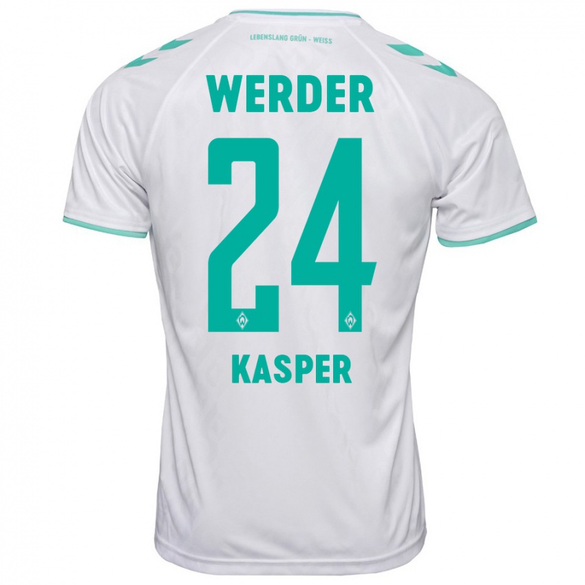 Hombre Camiseta Dominik Kasper #24 Blanco 2ª Equipación 2023/24 La Camisa