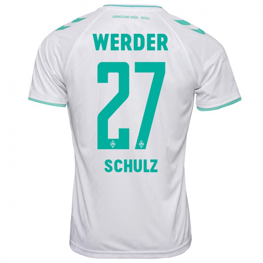 Hombre Camiseta Ole Schulz #27 Blanco 2ª Equipación 2023/24 La Camisa