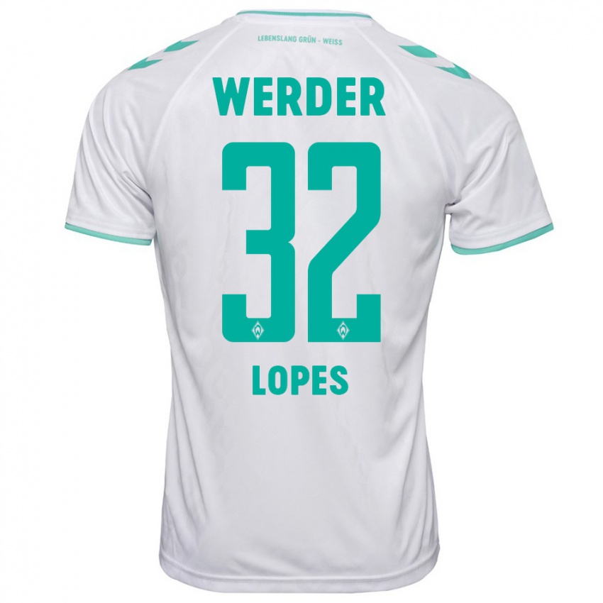 Hombre Camiseta Eugenio Lopes #32 Blanco 2ª Equipación 2023/24 La Camisa