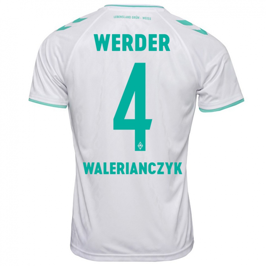 Hombre Camiseta Dennis Walerianczyk #4 Blanco 2ª Equipación 2023/24 La Camisa