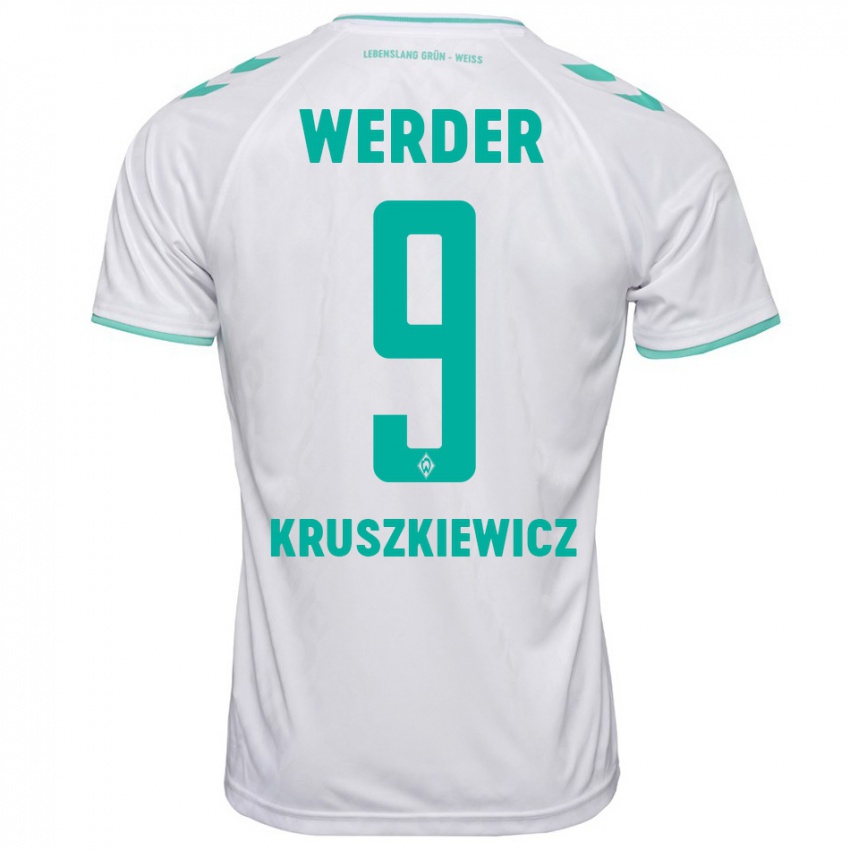 Hombre Camiseta Jakub Kruszkiewicz #9 Blanco 2ª Equipación 2023/24 La Camisa